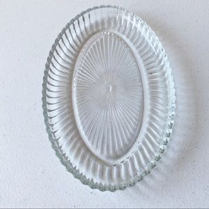 Oval Clear Ribbed Dish